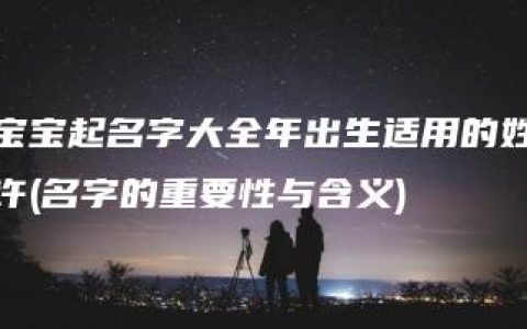 宝宝起名字大全年出生适用的姓许(名字的重要性与含义)