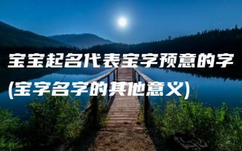 宝宝起名代表宝字预意的字(宝字名字的其他意义)