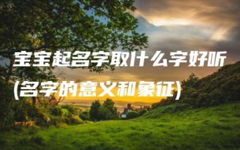 宝宝起名字取什么字好听(名字的意义和象征)