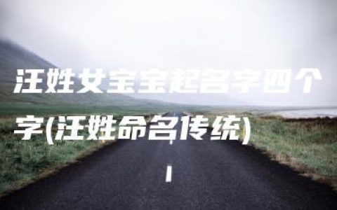 汪姓女宝宝起名字四个字(汪姓命名传统)