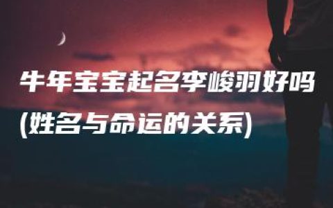 牛年宝宝起名李峻羽好吗(姓名与命运的关系)