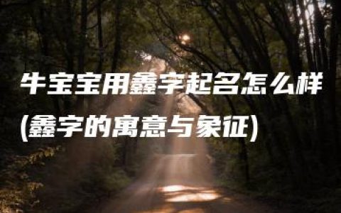 牛宝宝用鑫字起名怎么样(鑫字的寓意与象征)