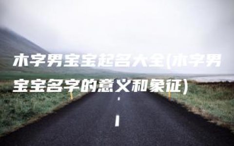 木字男宝宝起名大全(木字男宝宝名字的意义和象征)