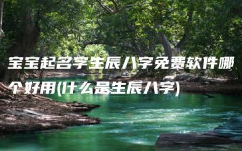 宝宝起名字生辰八字免费软件哪个好用(什么是生辰八字)