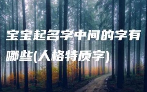 宝宝起名字中间的字有哪些(人格特质字)