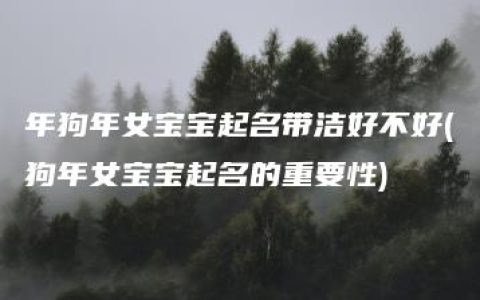 年狗年女宝宝起名带洁好不好(狗年女宝宝起名的重要性)