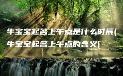 牛宝宝起名上午点是什么时辰(牛宝宝起名上午点的含义)