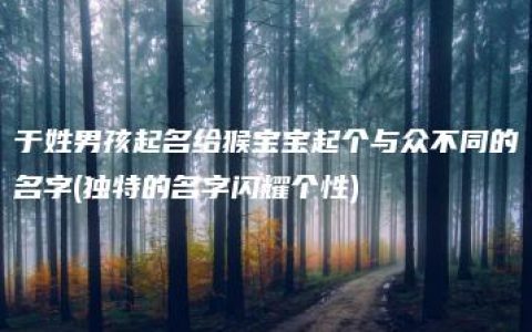 于姓男孩起名给猴宝宝起个与众不同的名字(独特的名字闪耀个性)