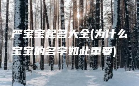 严宝宝起名大全(为什么宝宝的名字如此重要)