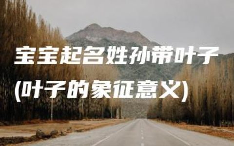 宝宝起名姓孙带叶子(叶子的象征意义)