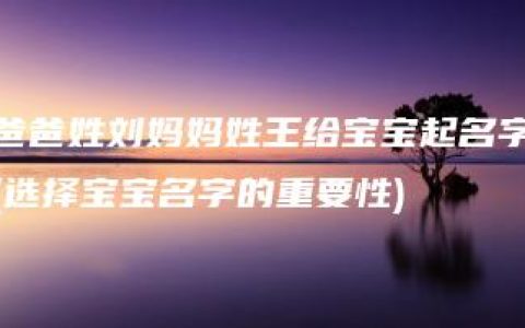 爸爸姓刘妈妈姓王给宝宝起名字(选择宝宝名字的重要性)