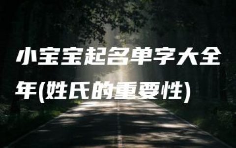 小宝宝起名单字大全年(姓氏的重要性)