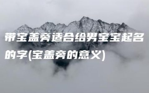 带宝盖旁适合给男宝宝起名的字(宝盖旁的意义)