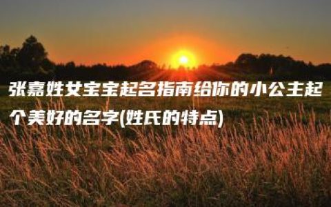 张嘉姓女宝宝起名指南给你的小公主起个美好的名字(姓氏的特点)