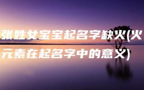 张姓女宝宝起名字缺火(火元素在起名字中的意义)