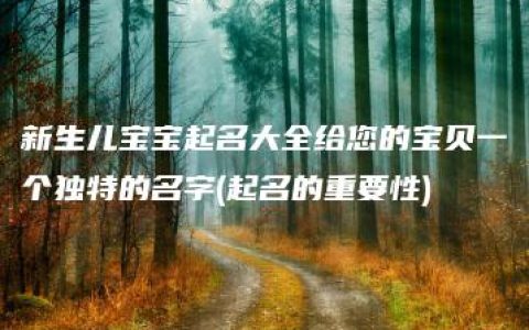 新生儿宝宝起名大全给您的宝贝一个独特的名字(起名的重要性)