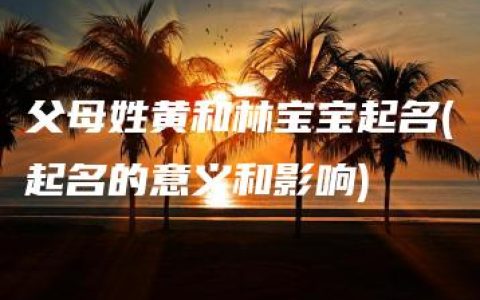 父母姓黄和林宝宝起名(起名的意义和影响)