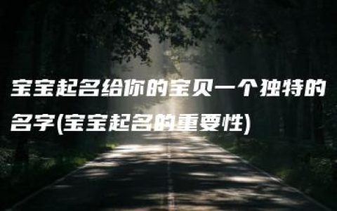 宝宝起名给你的宝贝一个独特的名字(宝宝起名的重要性)