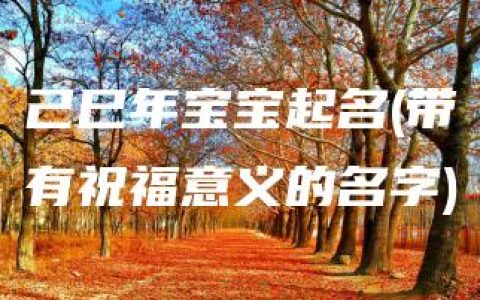 己巳年宝宝起名(带有祝福意义的名字)