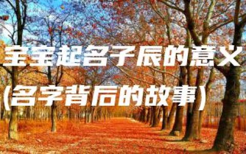 宝宝起名子辰的意义(名字背后的故事)