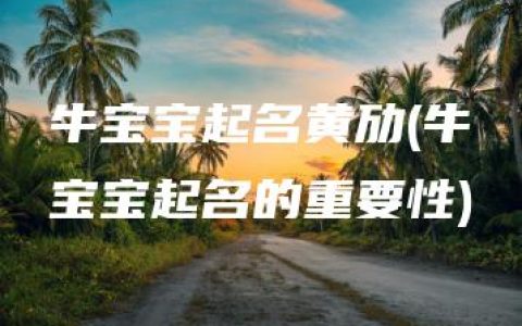 牛宝宝起名黄劢(牛宝宝起名的重要性)