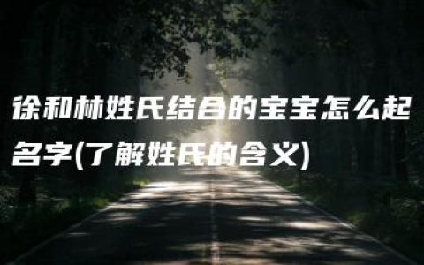 徐和林姓氏结合的宝宝怎么起名字(了解姓氏的含义)