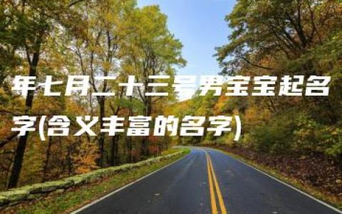 年七月二十三号男宝宝起名字(含义丰富的名字)