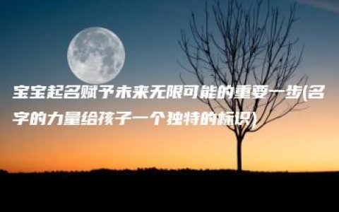 宝宝起名赋予未来无限可能的重要一步(名字的力量给孩子一个独特的标识)