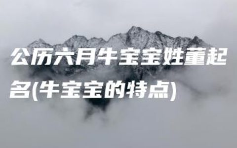 公历六月牛宝宝姓董起名(牛宝宝的特点)