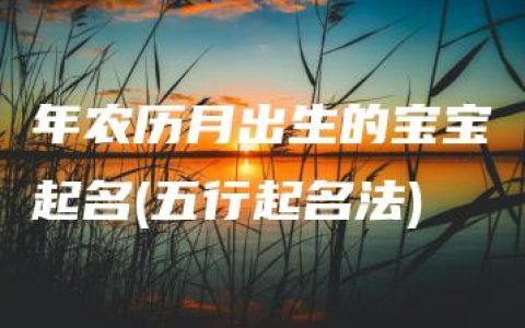 年农历月出生的宝宝起名(五行起名法)