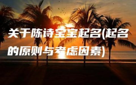 关于陈诗宝宝起名(起名的原则与考虑因素)