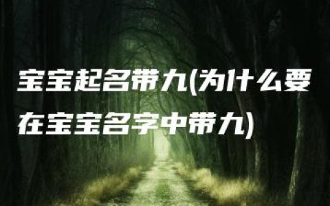 宝宝起名带九(为什么要在宝宝名字中带九)