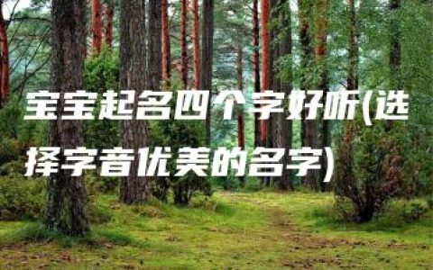 宝宝起名四个字好听(选择字音优美的名字)