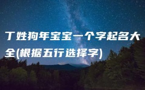 丁姓狗年宝宝一个字起名大全(根据五行选择字)