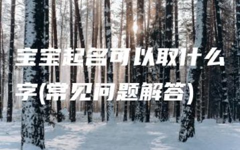 宝宝起名可以取什么字(常见问题解答)