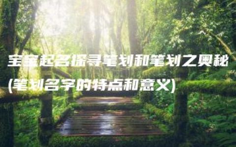 宝宝起名探寻笔划和笔划之奥秘(笔划名字的特点和意义)