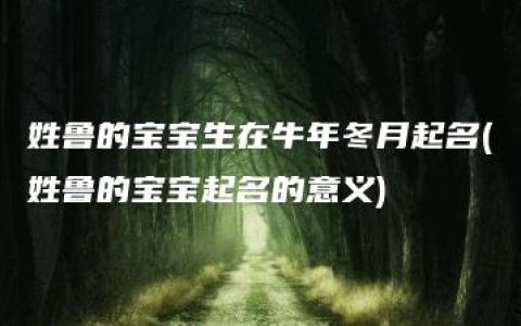 姓鲁的宝宝生在牛年冬月起名(姓鲁的宝宝起名的意义)