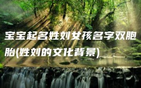 宝宝起名姓刘女孩名字双胞胎(姓刘的文化背景)