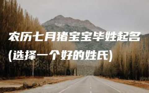 农历七月猪宝宝毕姓起名(选择一个好的姓氏)