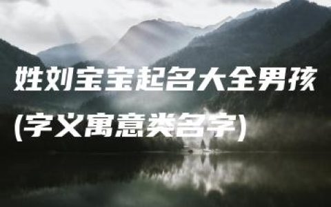 姓刘宝宝起名大全男孩(字义寓意类名字)