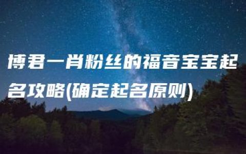 博君一肖粉丝的福音宝宝起名攻略(确定起名原则)