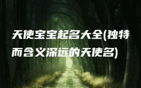 天使宝宝起名大全(独特而含义深远的天使名)