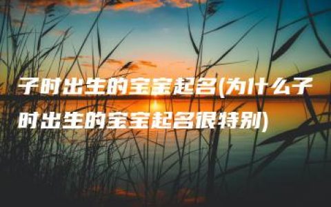 子时出生的宝宝起名(为什么子时出生的宝宝起名很特别)