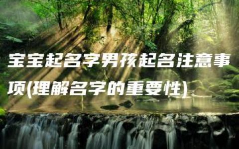 宝宝起名字男孩起名注意事项(理解名字的重要性)