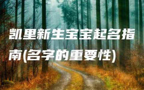 凯里新生宝宝起名指南(名字的重要性)