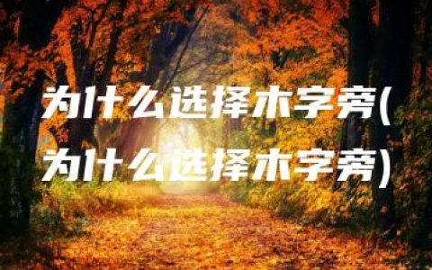 为什么选择木字旁(为什么选择木字旁)