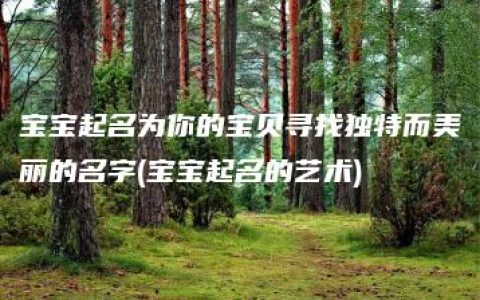 宝宝起名为你的宝贝寻找独特而美丽的名字(宝宝起名的艺术)