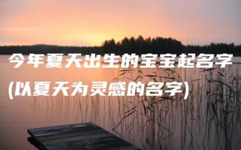 今年夏天出生的宝宝起名字(以夏天为灵感的名字)