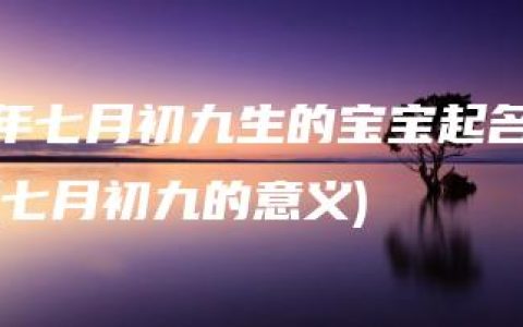 年七月初九生的宝宝起名(七月初九的意义)