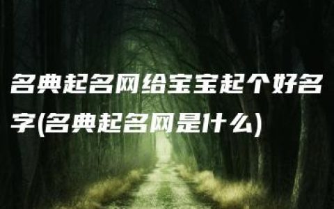 名典起名网给宝宝起个好名字(名典起名网是什么)